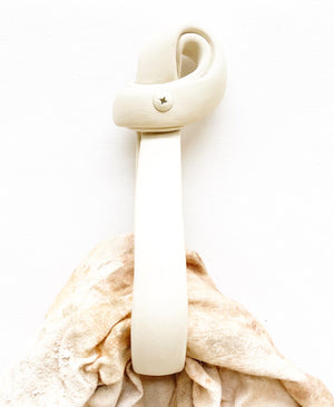 White Stoneware Hand Towel Loop