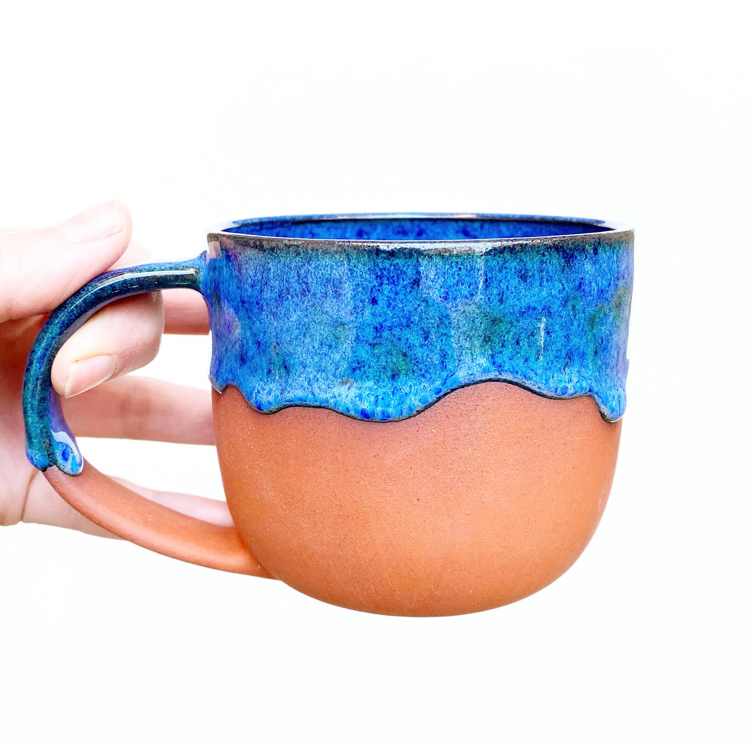 Red Stoneware Comfy Mug - Blue Surf