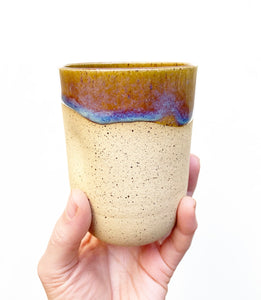 Tan Speckled Dimpled Tumbler - Amber