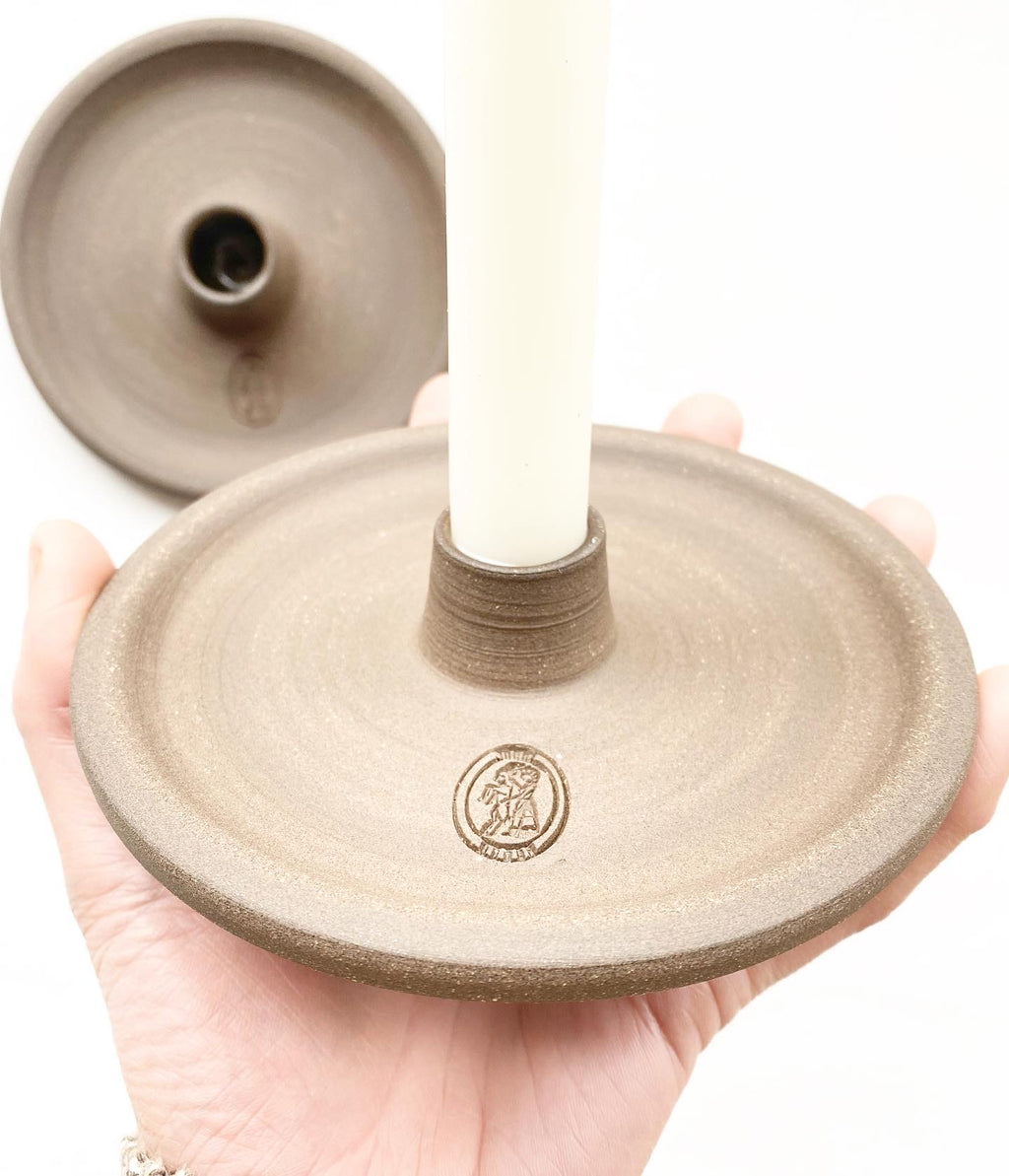 Plate style Candle Holder - Dark Brown