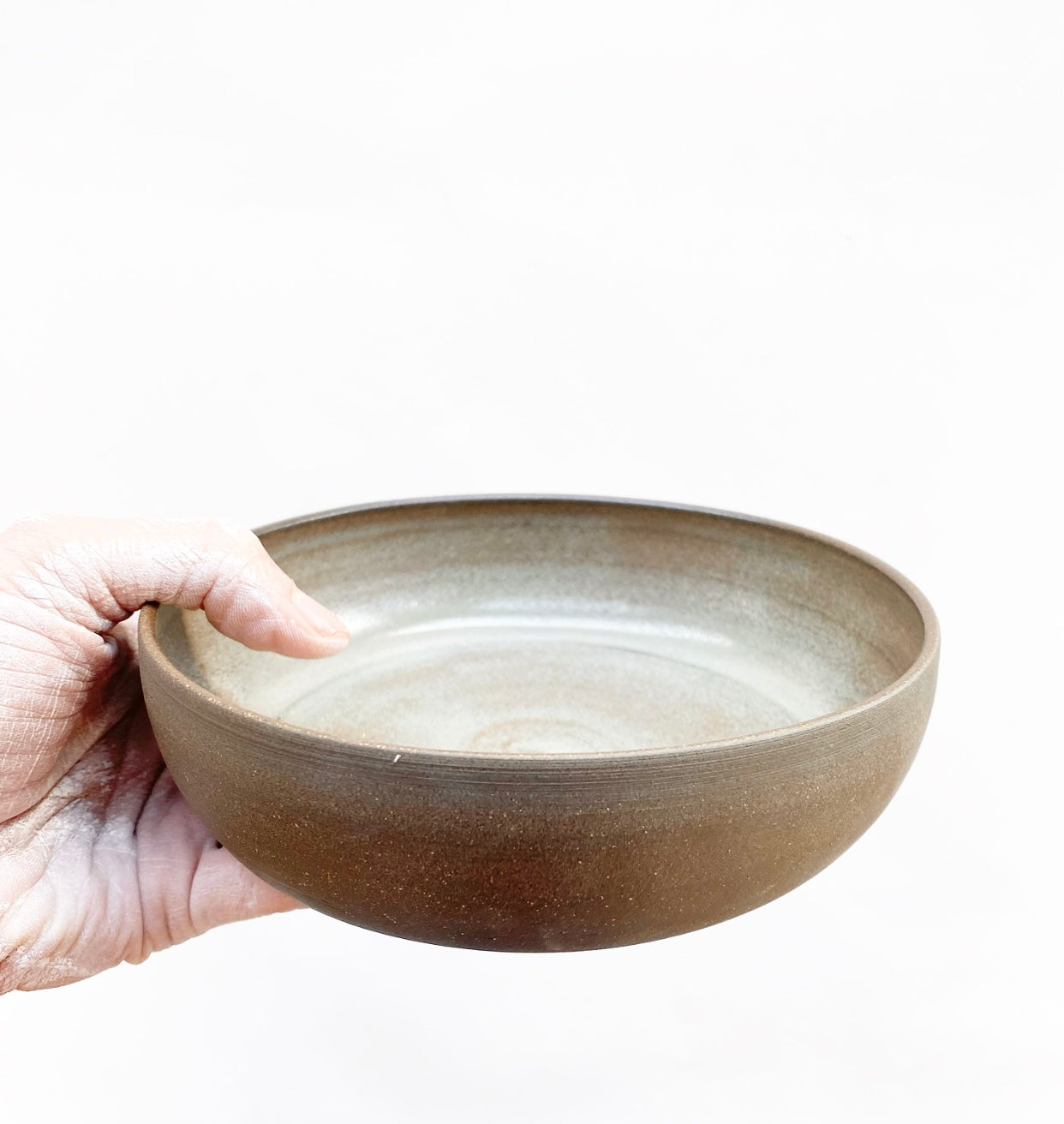 Dark Brown Stoneware Bowl - Oyster Glaze