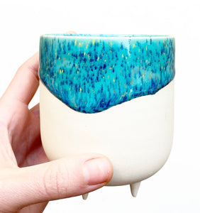 White Footed Wine Cup - Speckled Jade