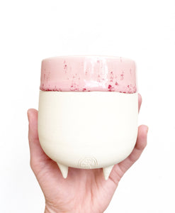 White Footed Wine Cup - Speckled Pink