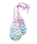 Unicorn Disco Queen Pine Cone Ornament